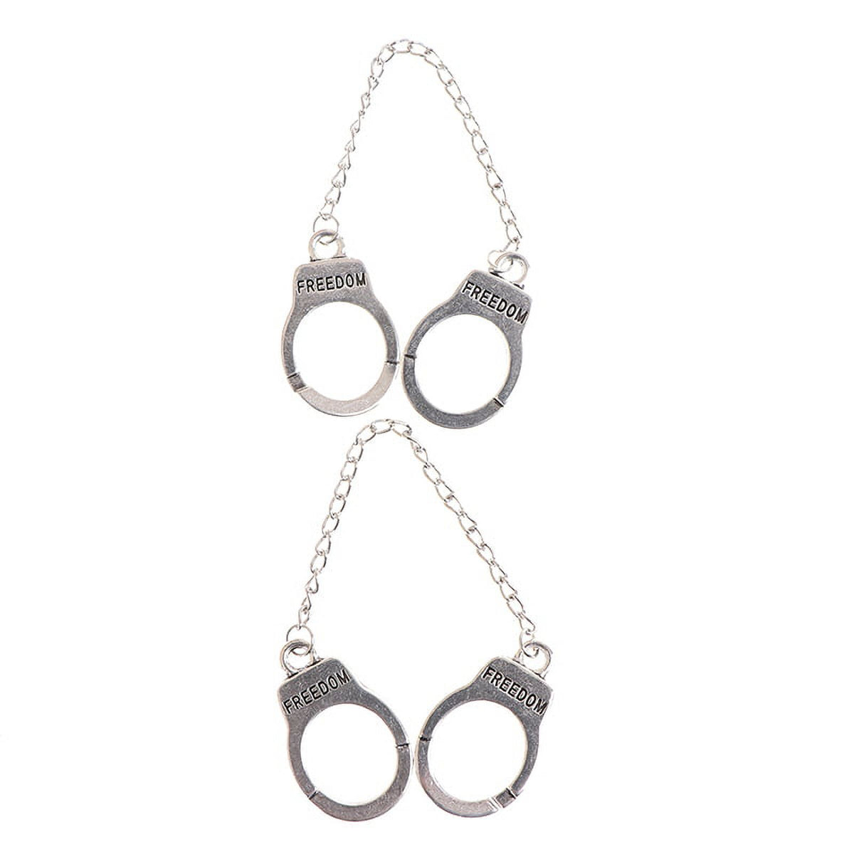 2Pcs 1/12 1/6 Dollhouse Miniature Metal Handcuffs DIY Model U972461