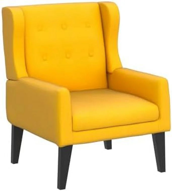 Yellow Upholstered Wingback Armchair N1142