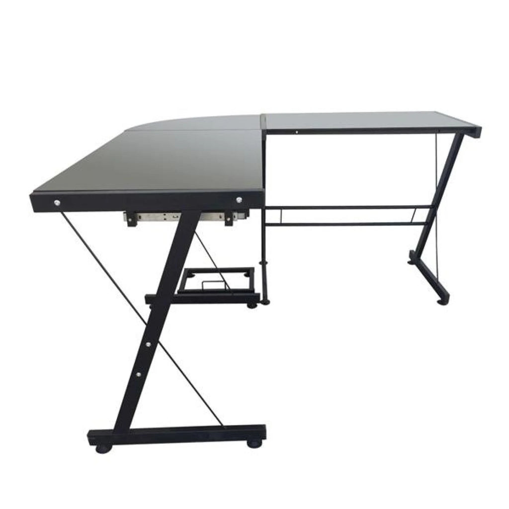 L-Shaped Corner Computer Game Desk with Removable Keyboard Tray M10270