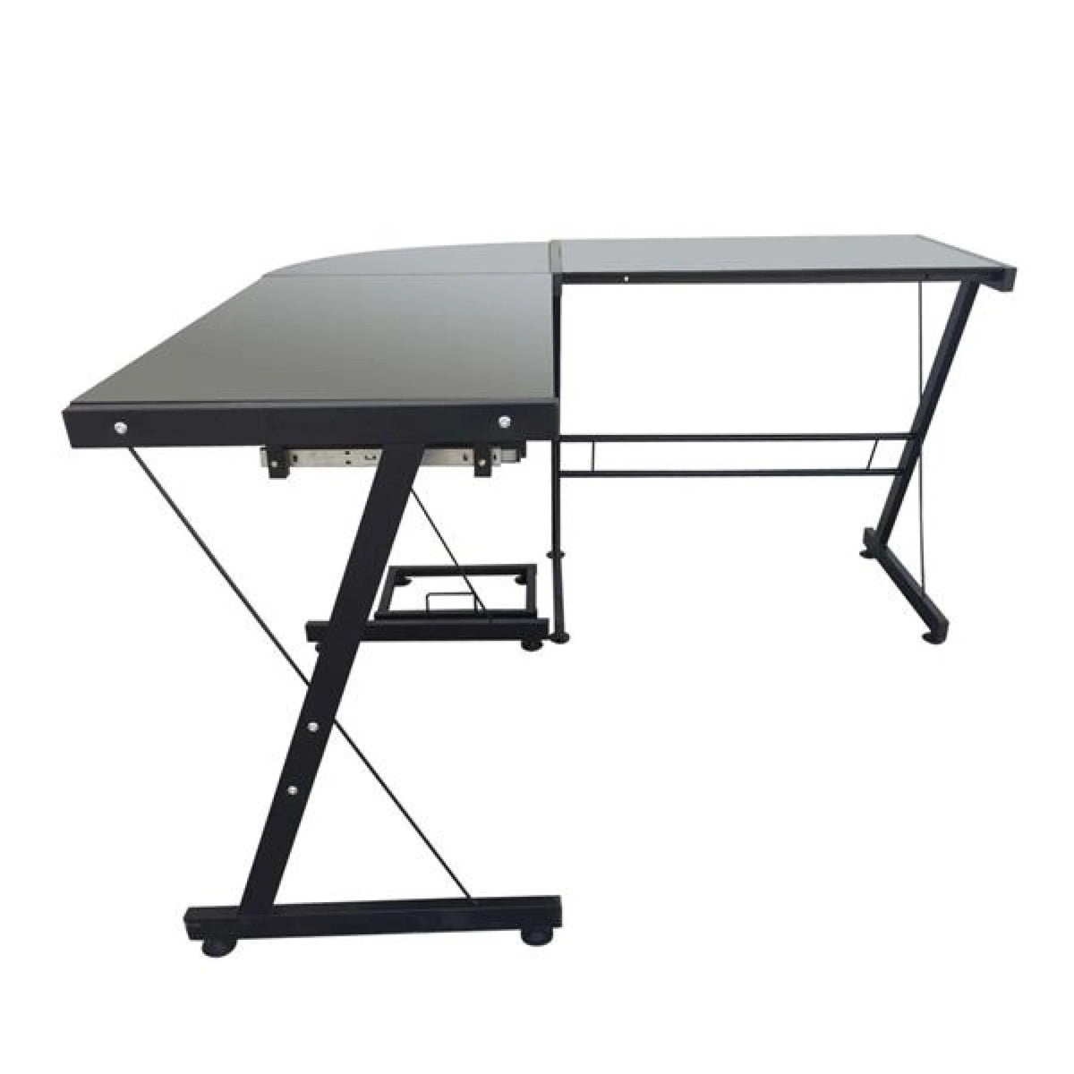 L-Shaped Corner Computer Game Desk with Removable Keyboard Tray M10270