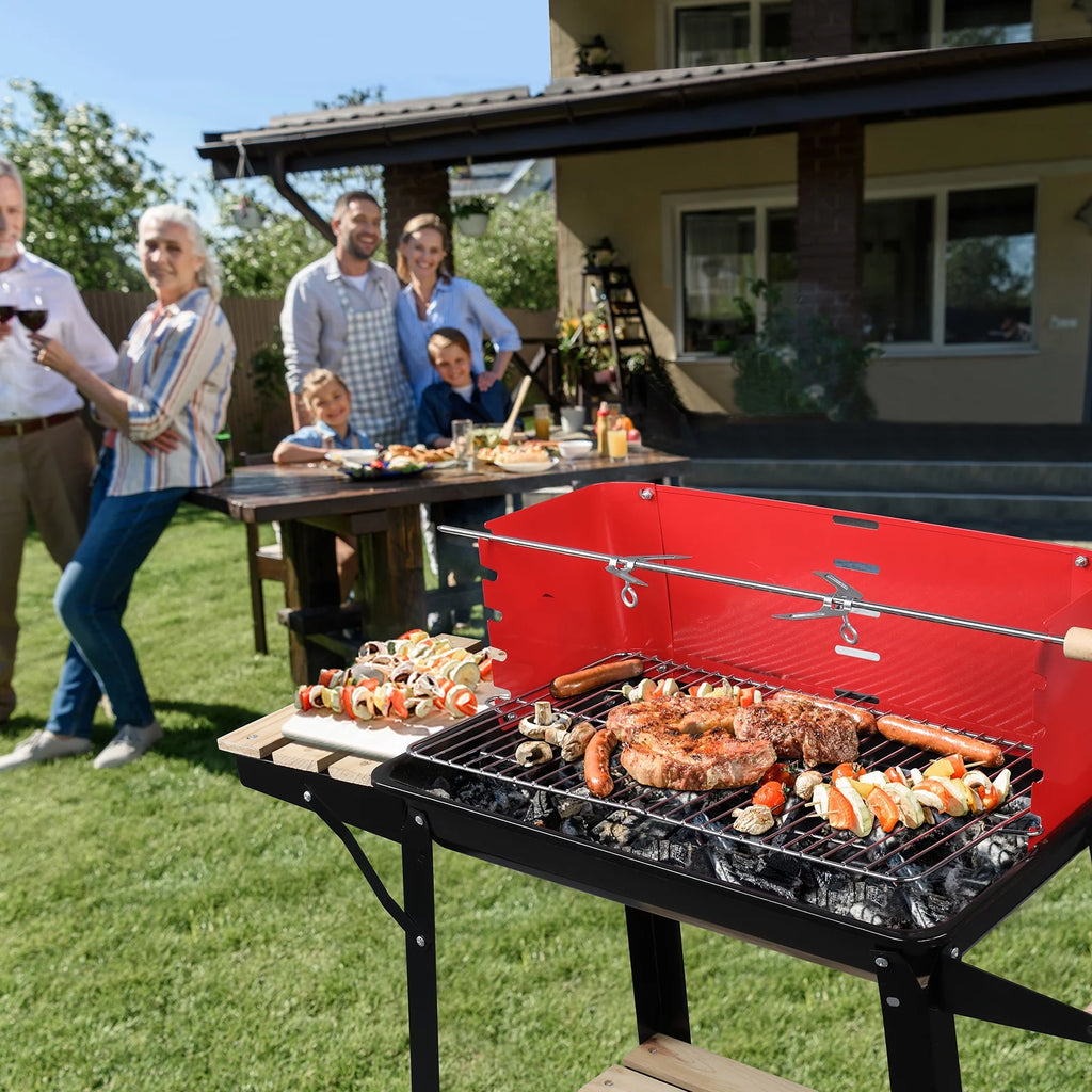 Charcoal Grill Portable Steel BBQ Pit Y540