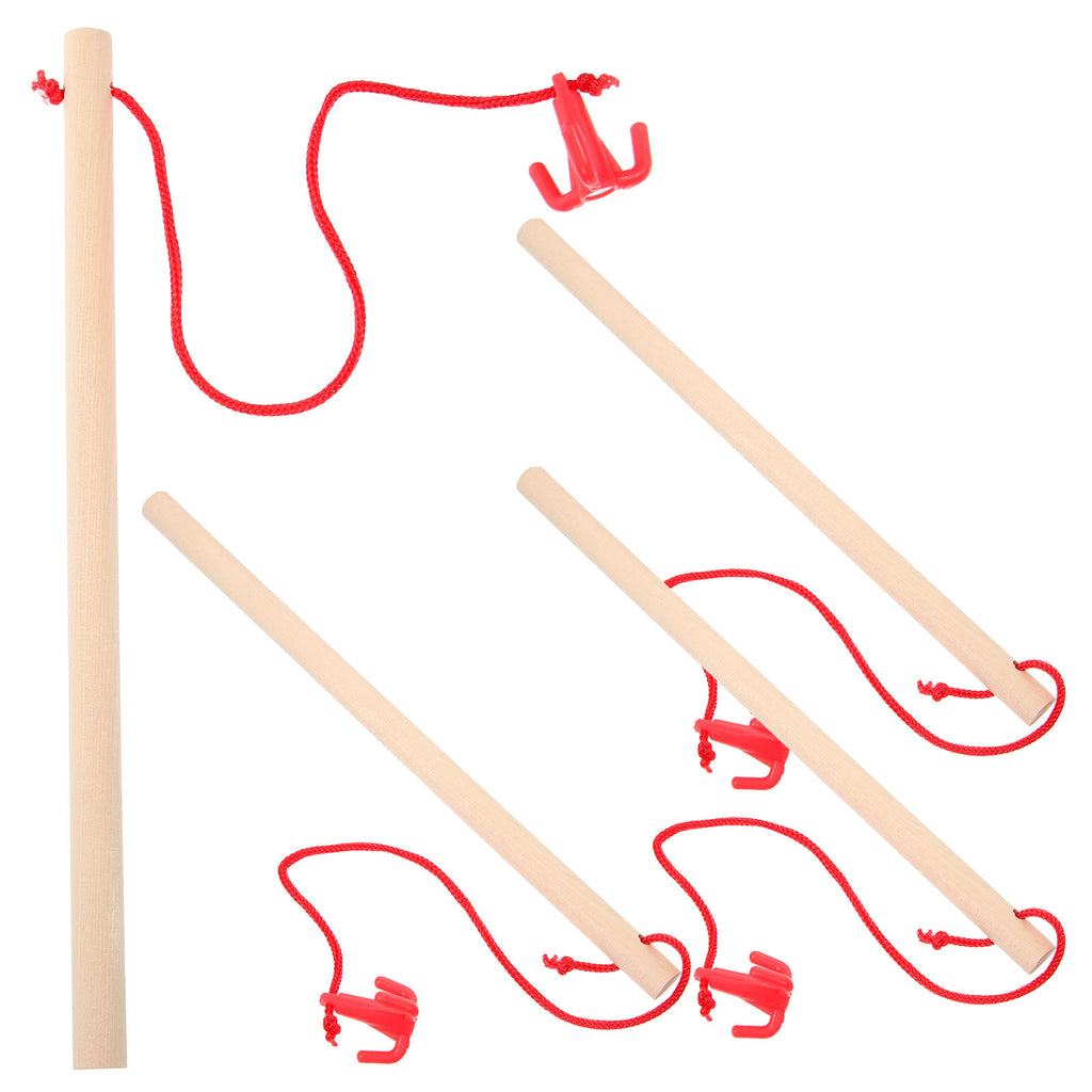 4pcs Wooden Magnetic Fishing Rod Toys O7202
