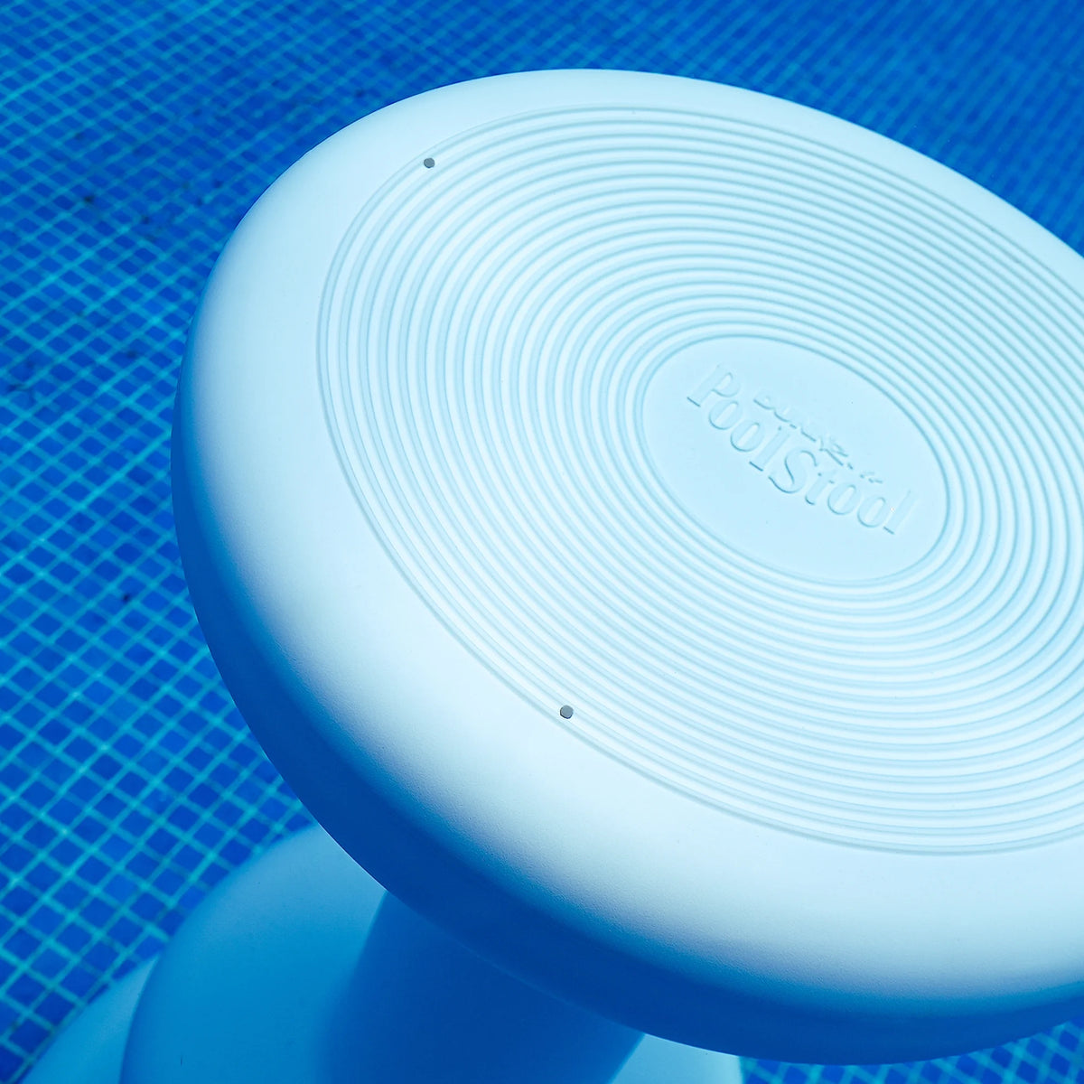 White 30 Inch Submersible Pool Stool with Foot Rest G634