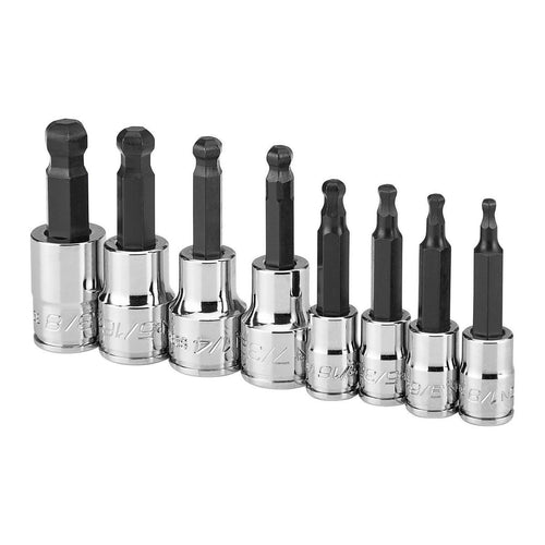1/4 in. and 3/8 in. Drive SAE Ball Hex Socket Set, 8 Piece M6185