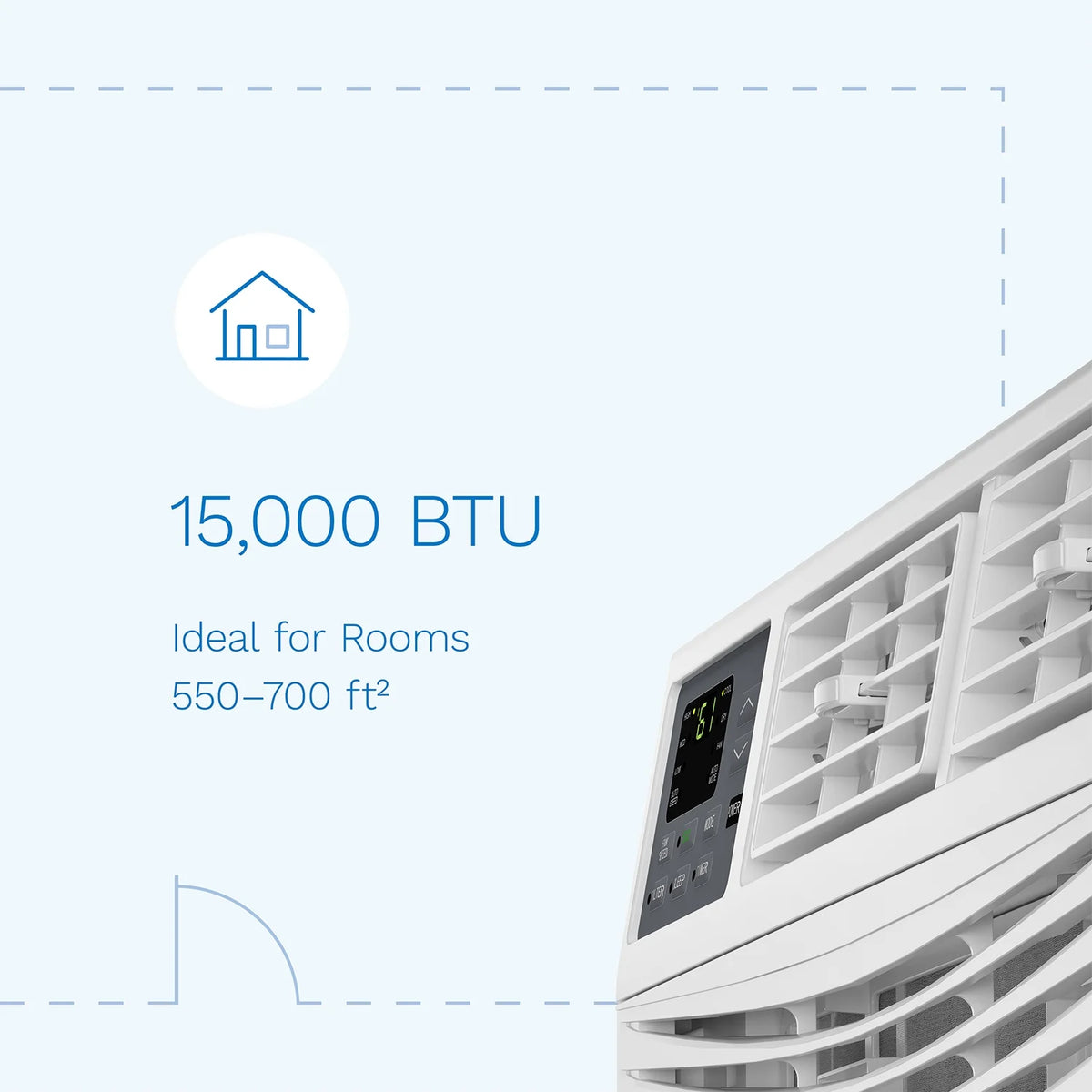 15000 BTU Window Air Conditioner with Digital Thermostat and Remote Control O3136