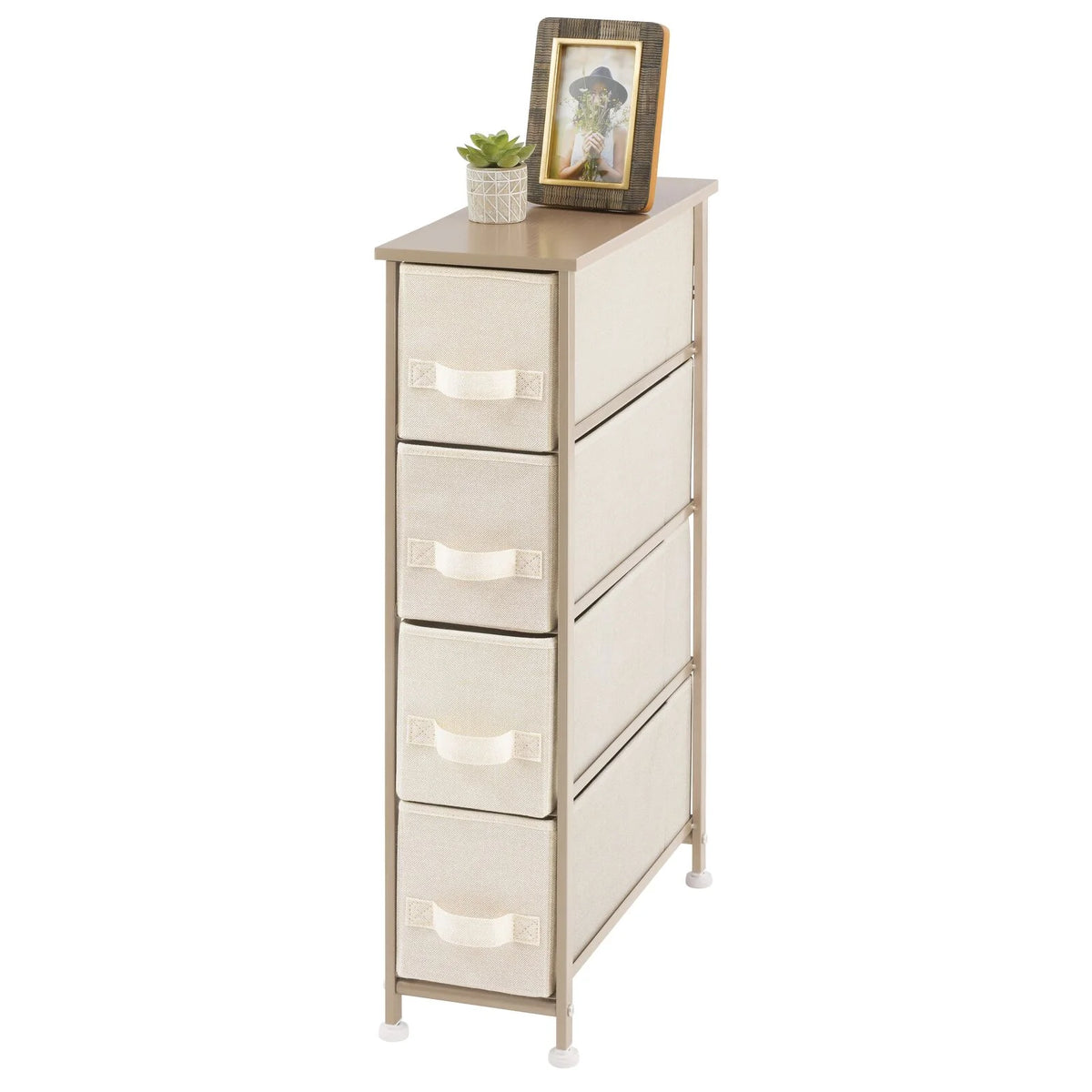 Narrow 4 Fabric Drawers Dresser B4973
