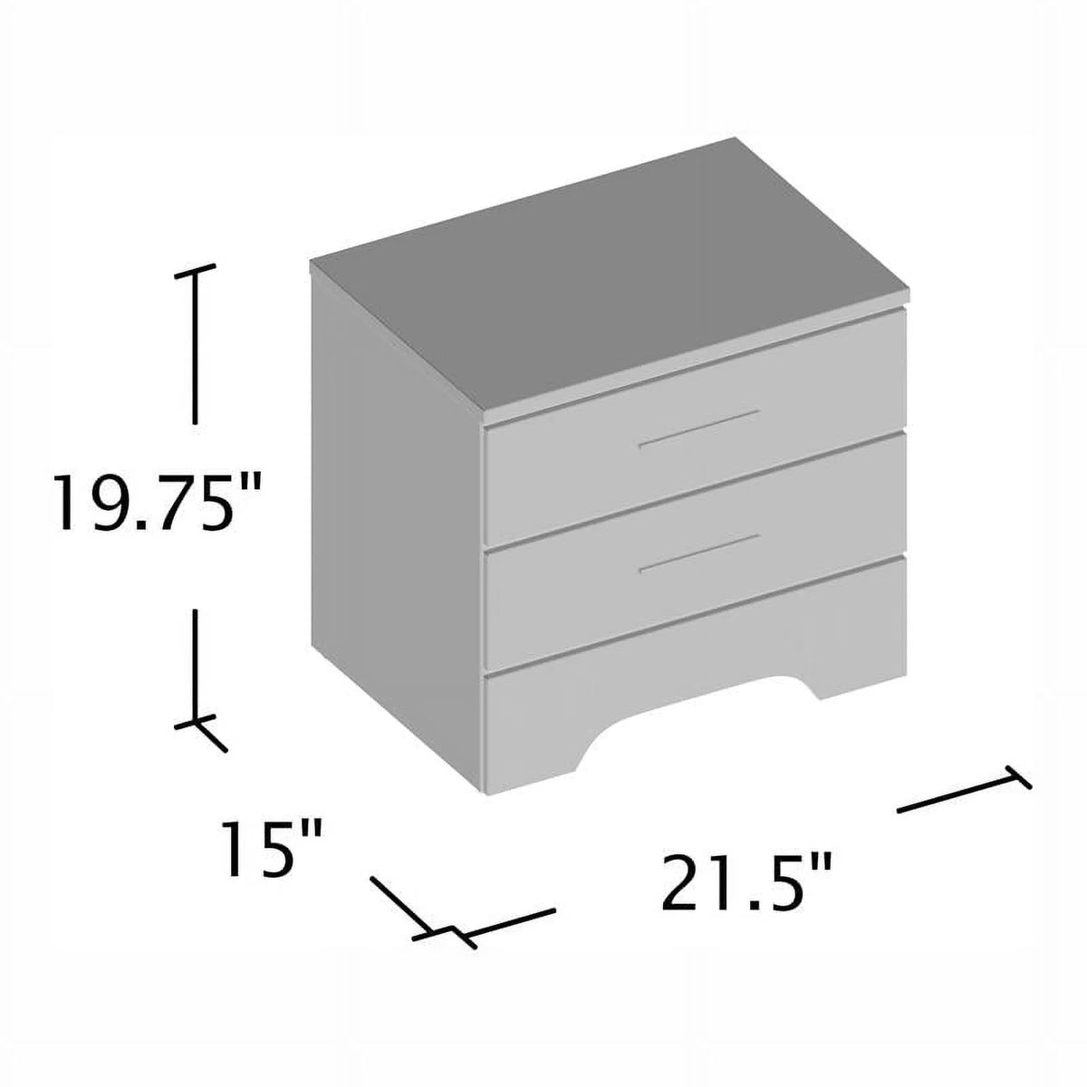 White Wood 2-Drawer Nightstand U8247