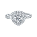 18k White Gold Over Silver Pear Cut Moissanite Double Halo Ring M854827