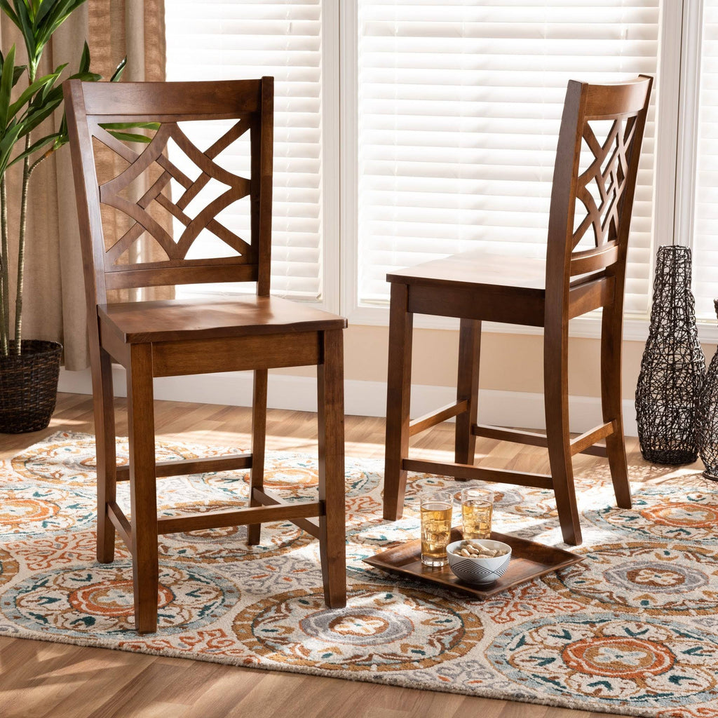 2-Piece Counter Stool Set - Walnut Y1244