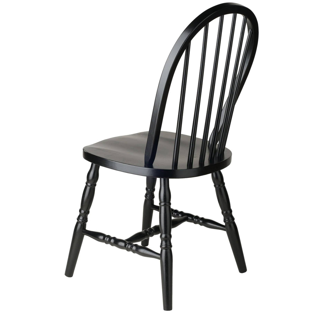 Set of 2 Windsor Chairs Black V80633