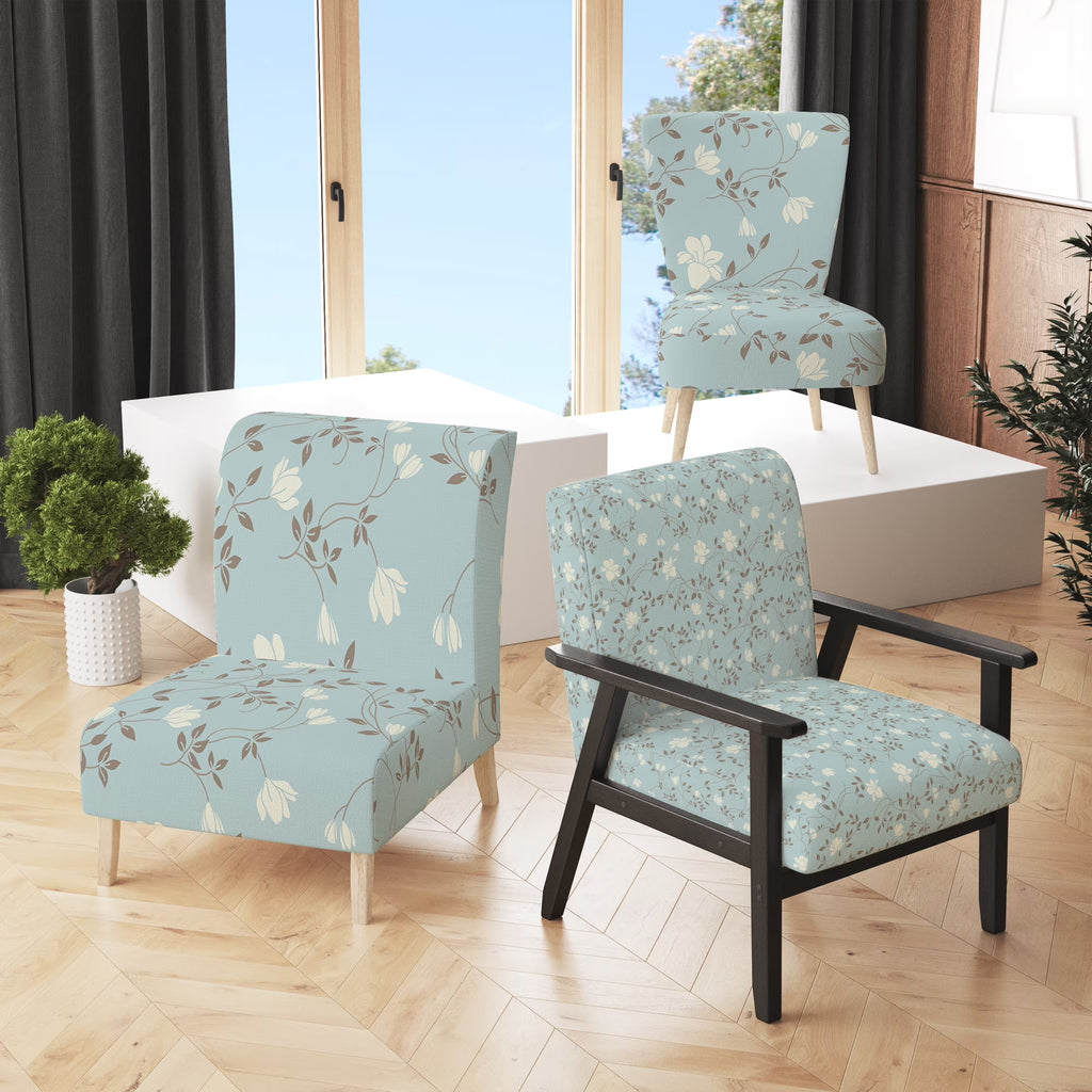 Upholstered Patterned Accent Chair and Arm Chair Y8595