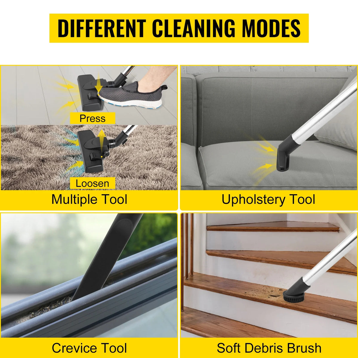 Commercial 5 in 1 HEPA Backpack Vacuum Cleaner with Telescoping Wand V2522