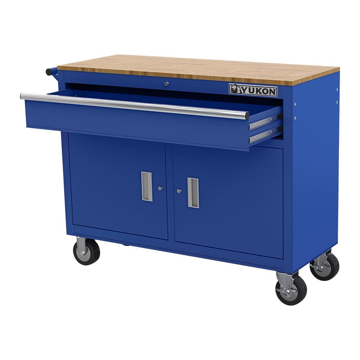 46 in. Mobile Workbench with Solid Wood Top B128915