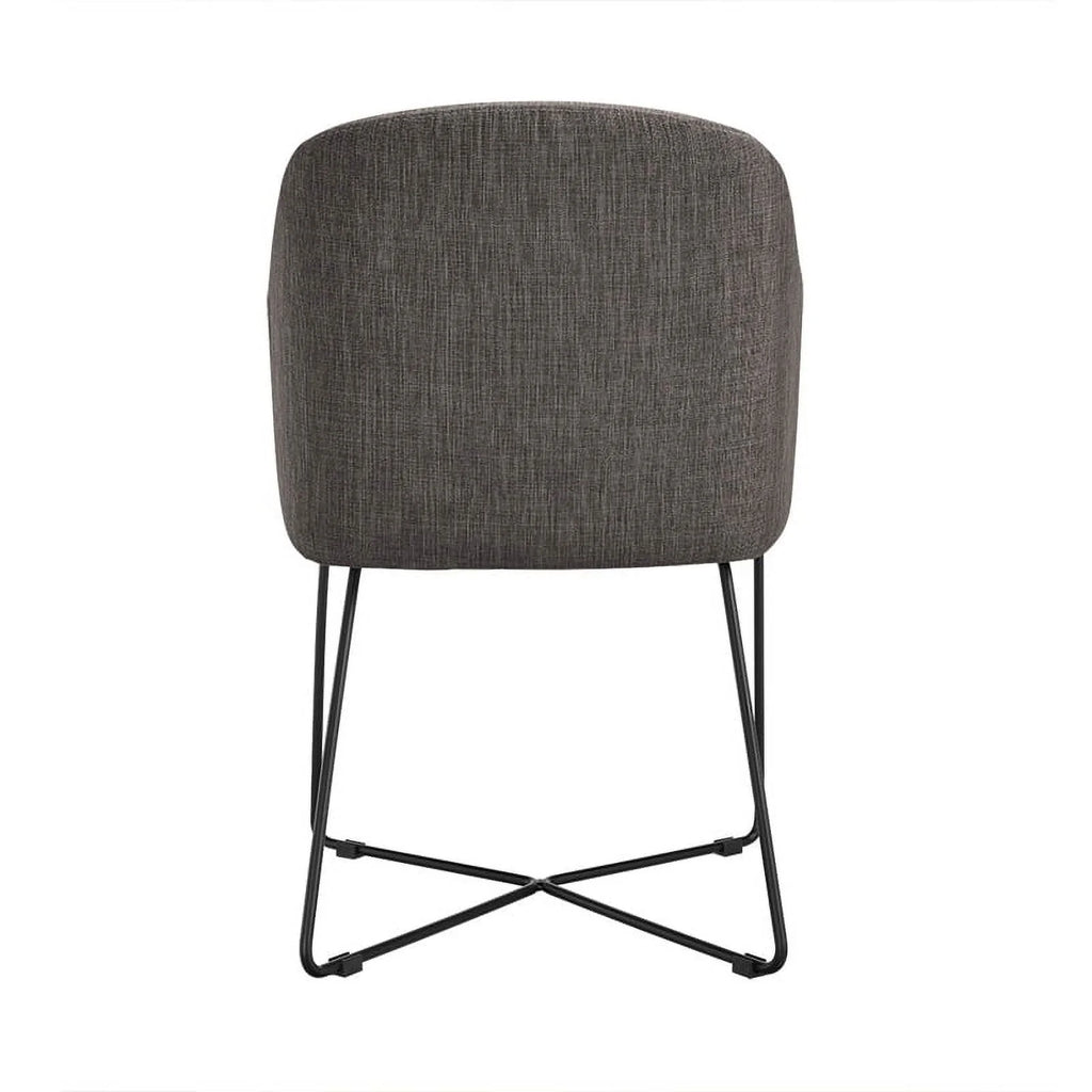 Gray Metal and Fabric Dining Chairs Set of 2 U66636