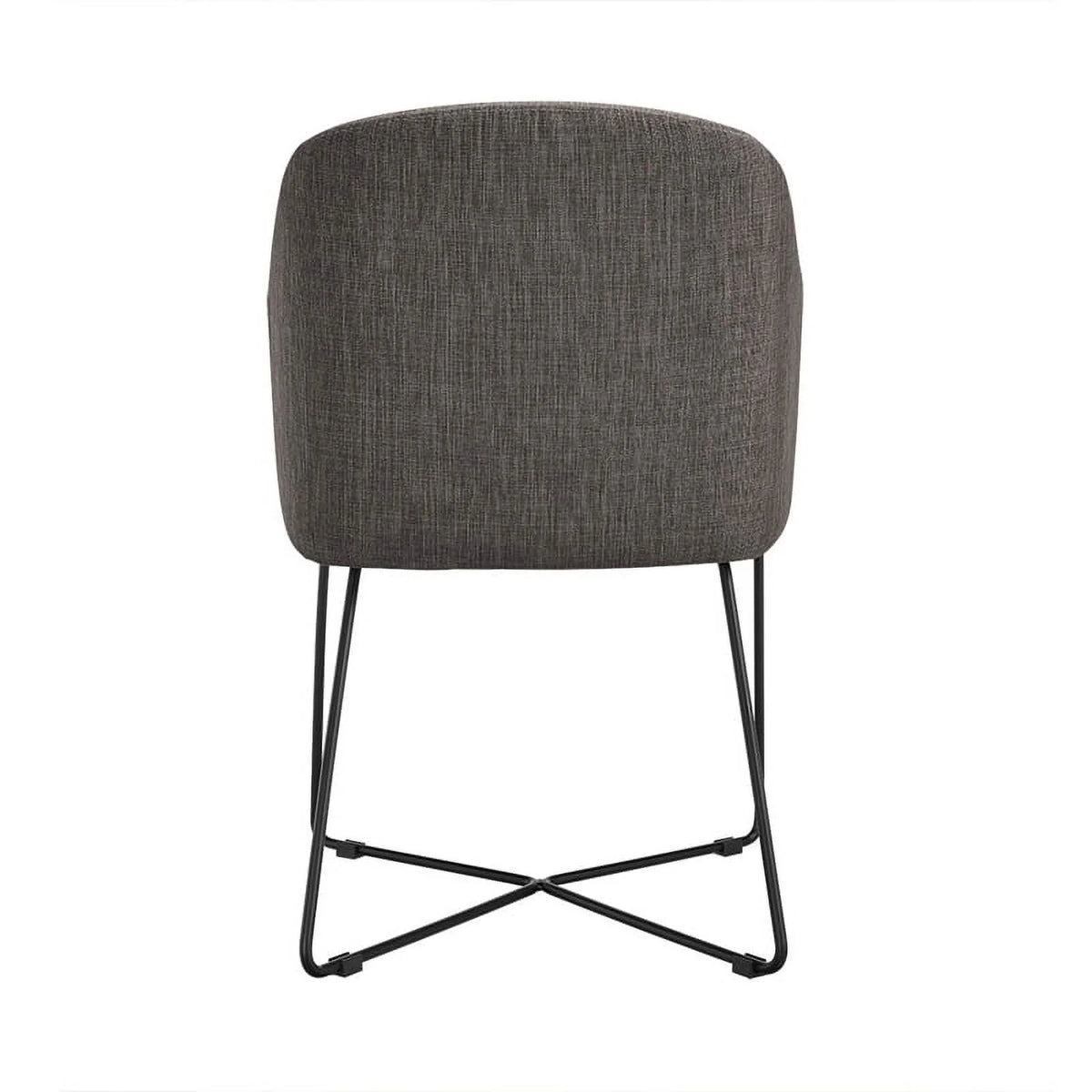Gray Metal and Fabric Dining Chairs Set of 2 U66636