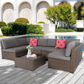 Gray Pe Wicker Rattan Patio Sofa Set E60777