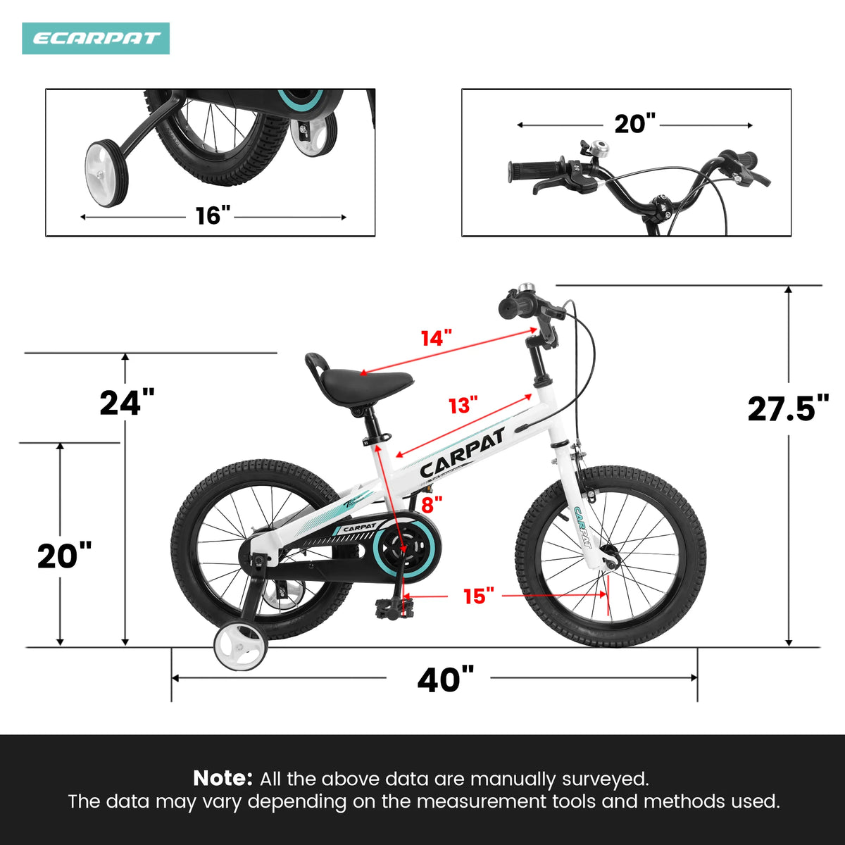 14 Inch Boys Bike with Training Wheels B43014