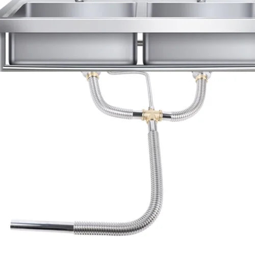 Flexible Pipe Sink Drain Hose Tube Silver Anti-odor K34386