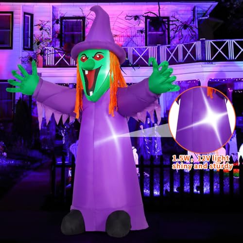 8 FT Halloween Inflatables Witch with Built-in LEDs P18080