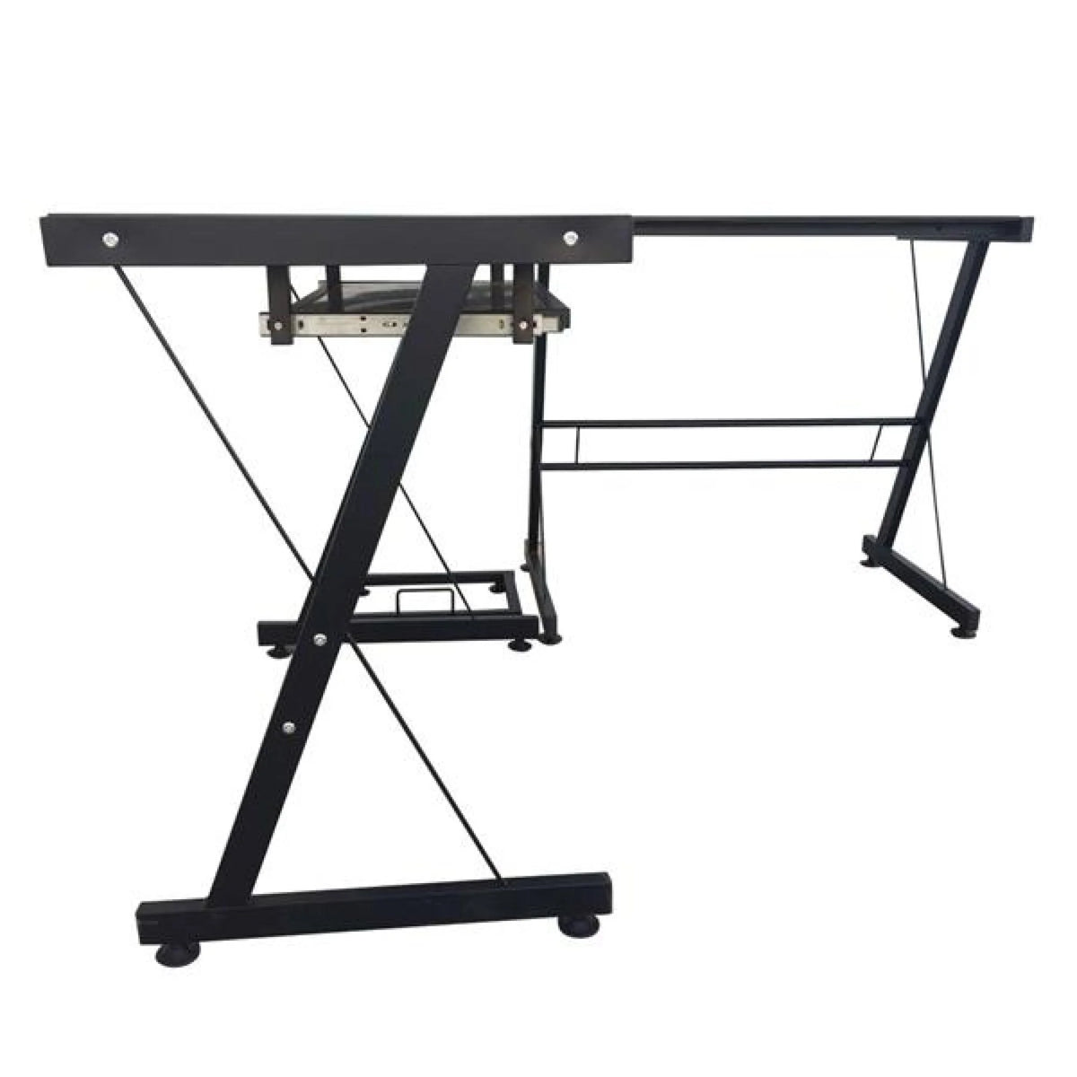 L-Shaped Corner Computer Game Desk with Removable Keyboard Tray M10270