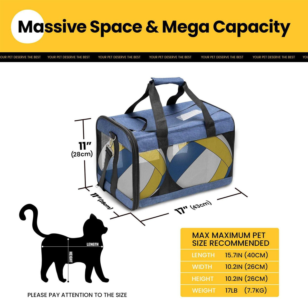 Soft-Sided Cat Carrier with Inner Safety Leash L514602