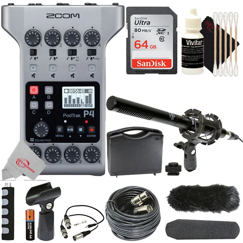 Multitrack Podcast Recorder with Shotgun Microphone Kit E677