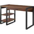 48" Dark Walnut Wood Computer Desk with USB Port Y3223