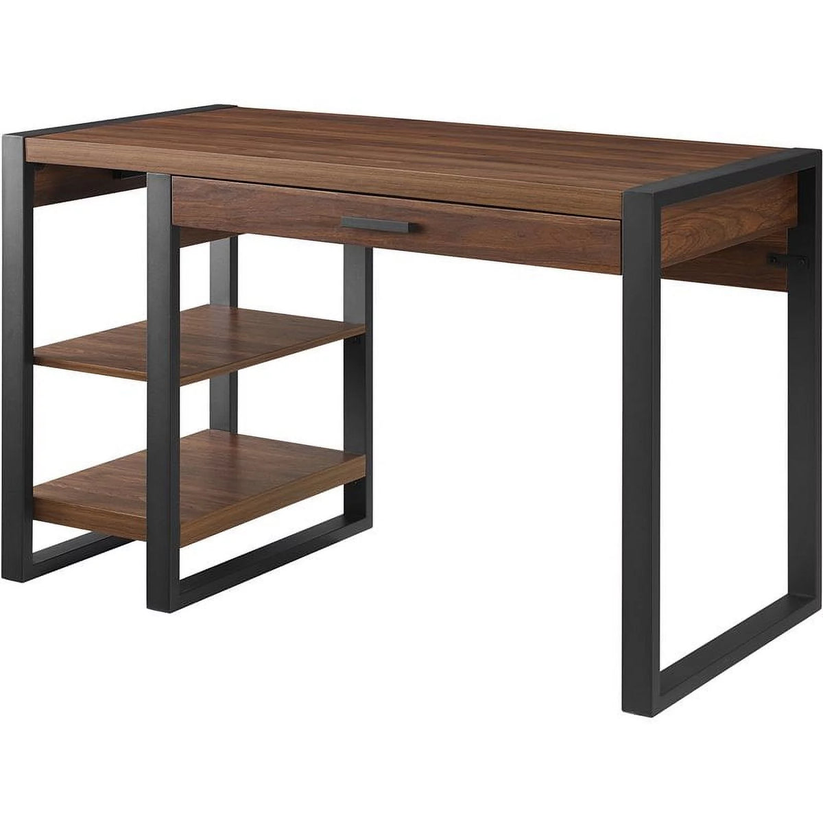 48" Dark Walnut Wood Computer Desk with USB Port Y3223