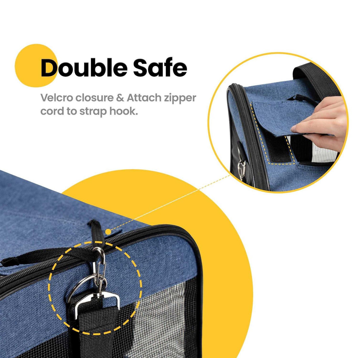 Soft-Sided Cat Carrier with Inner Safety Leash L514602
