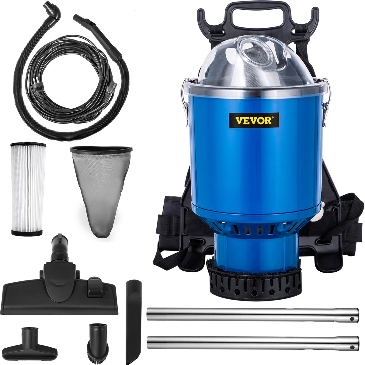 Commercial 5 in 1 HEPA Backpack Vacuum Cleaner with Telescoping Wand V2522