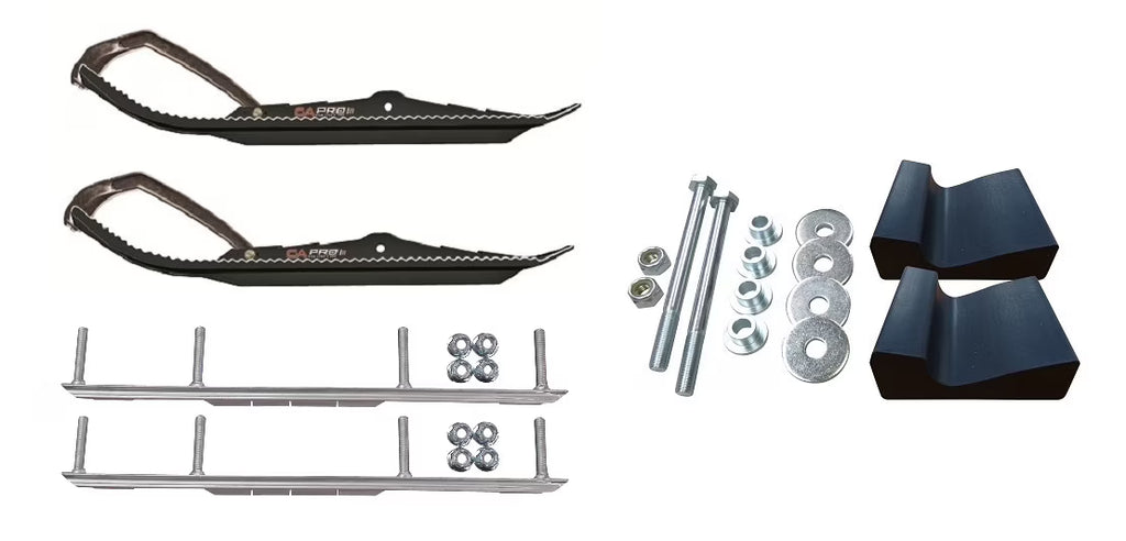 Black Snowmobile Skis Complete Kit T86654