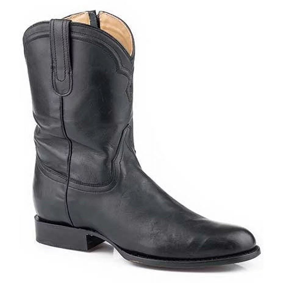 Black Leather Roper Boots W87473
