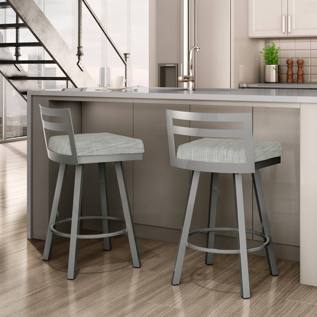Black Faux Leather Swivel Counter Stool S4854