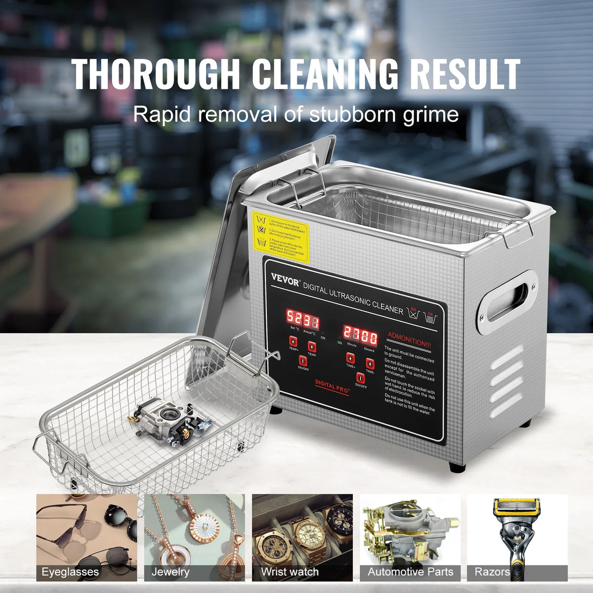 6L Ultrasonic Cleaner with Timer Heating Digital Sonic Cleaner U22773