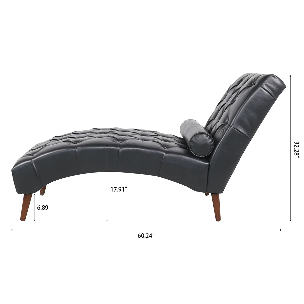 Faux Leather Button Tufted Chaise Lounge E38964