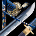 Blue Hand Forged Clay Tempered High Carbon Steel Katana B121488