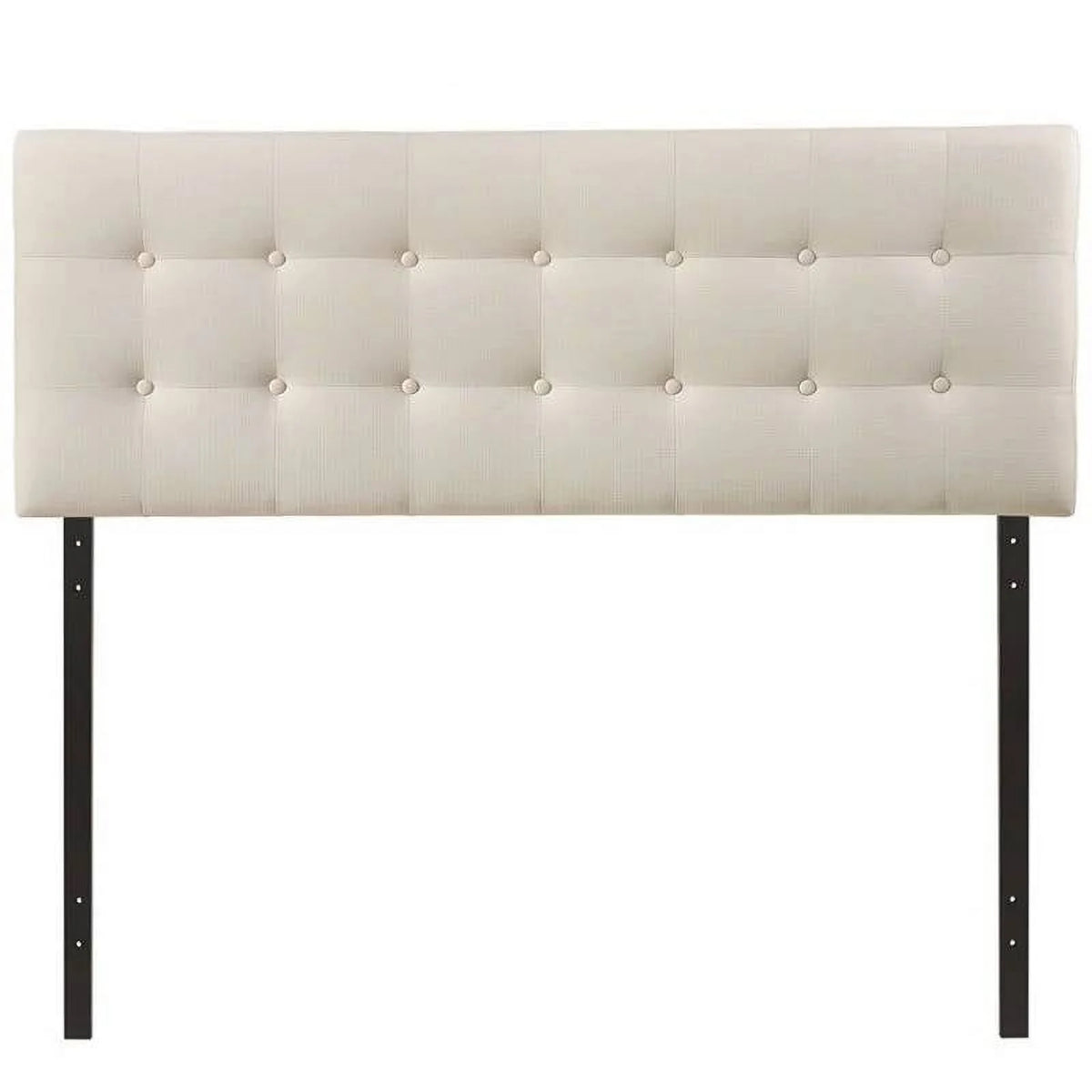 Full size Ivory Fabric Upholstered Tufted Headboard I343