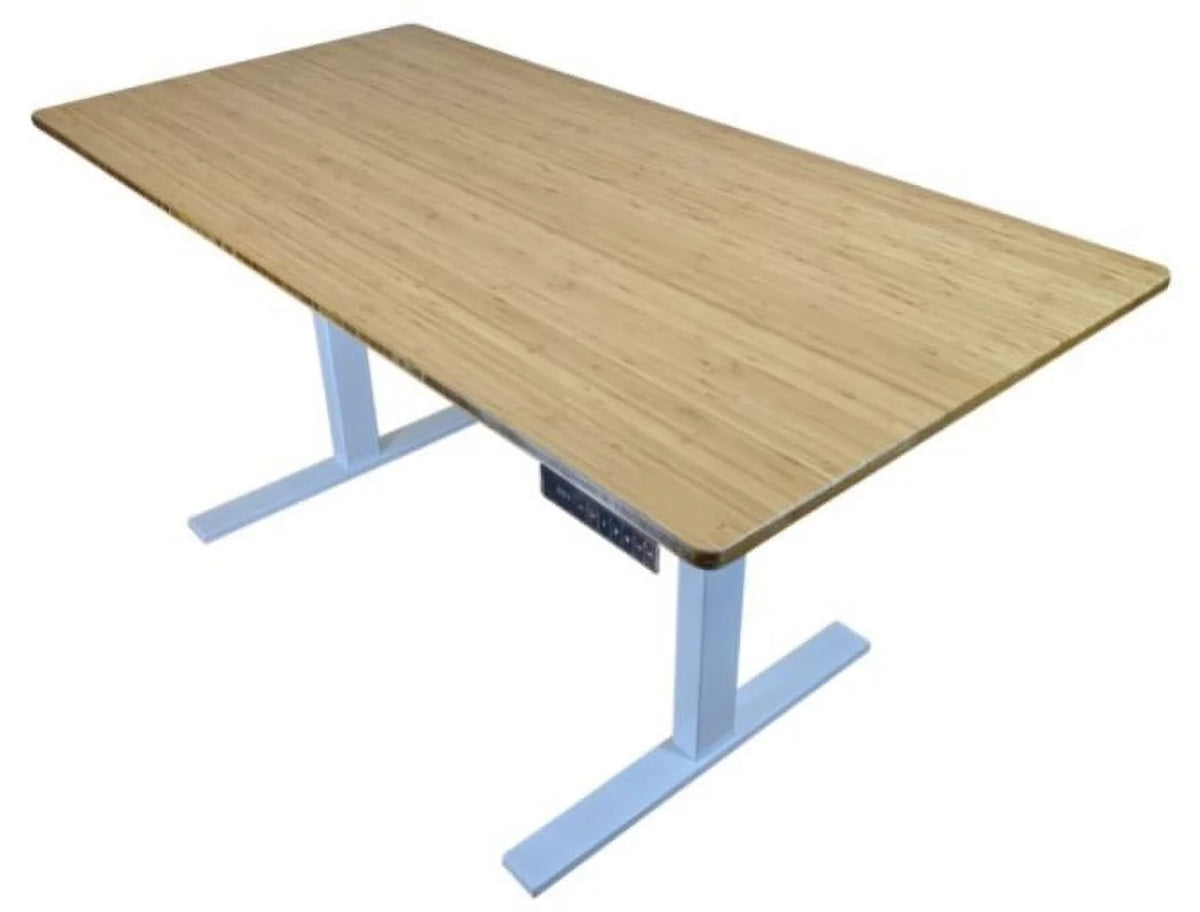 Gray Natural Bamboo Adjustable Computer Desk T769993