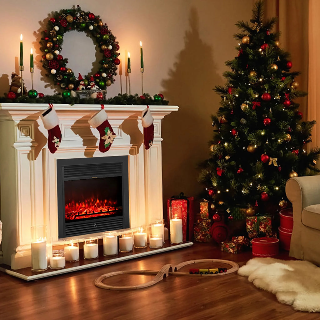 28.5 Electric Fireplace Insert Heater with Remote X989313