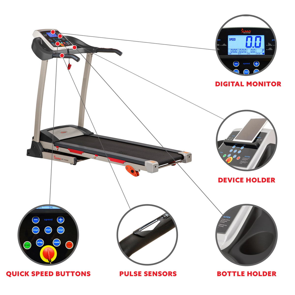Folding Treadmill with Manual Incline and Pulse Sensors N68156