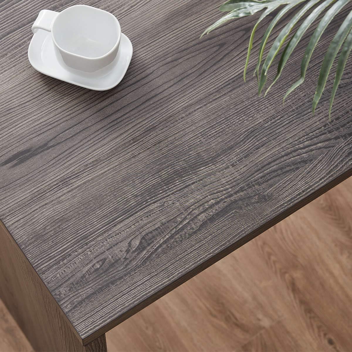 Grey L Shaped Computer Desk with Cabinet Drawer Storage V26254