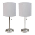 Gray Stick Lamp with USB Charging Port 2 Pack O69104