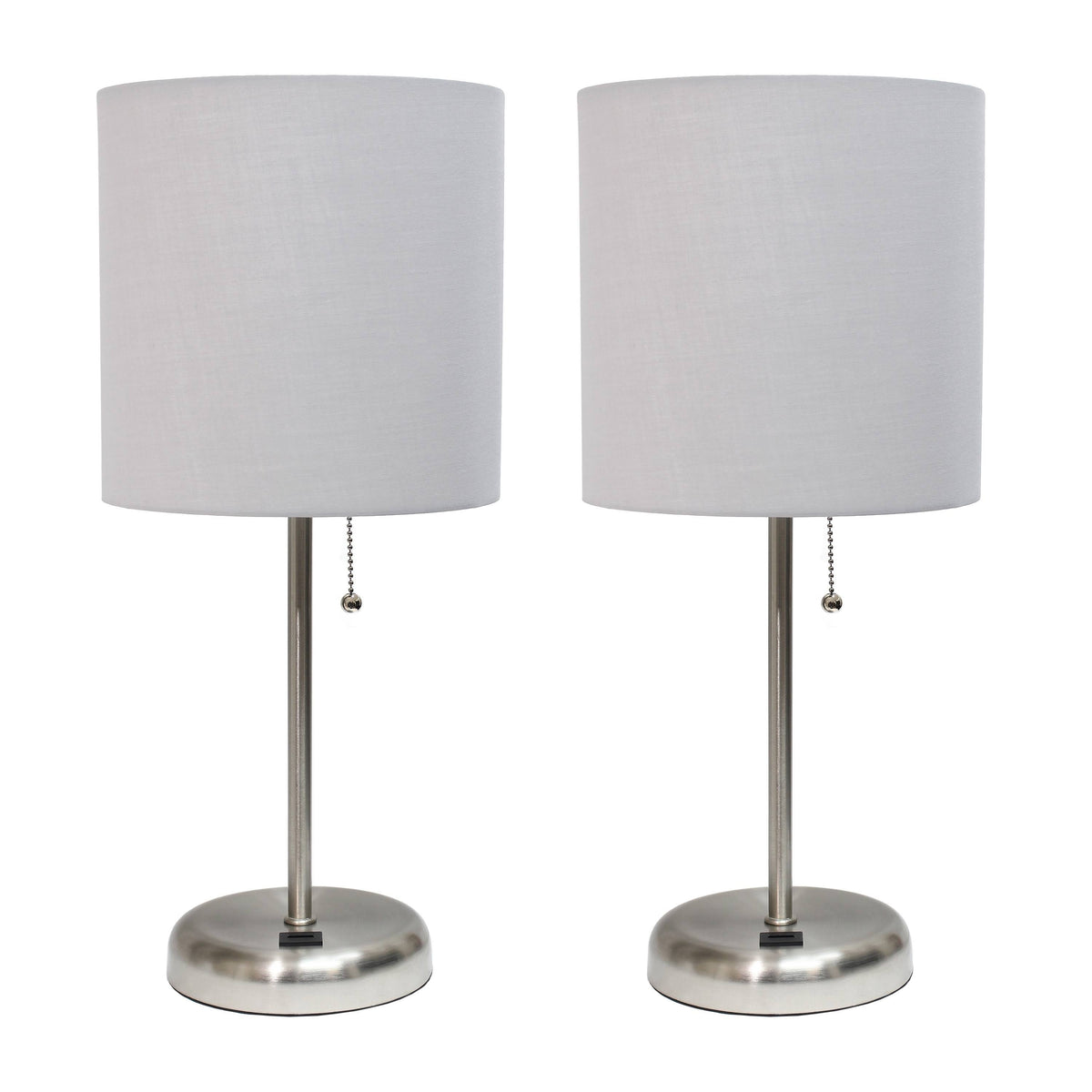 Gray Stick Lamp with USB Charging Port 2 Pack O69104