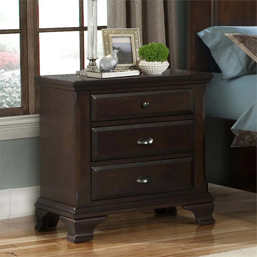 3 Drawer Nightstand in Cherry V619