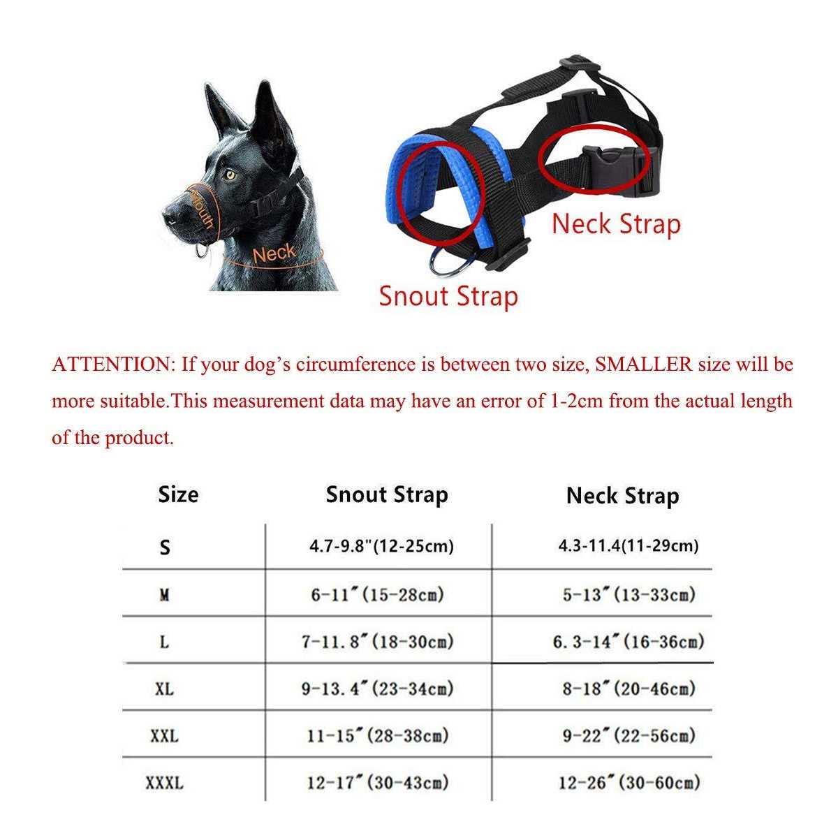 Dog Muzzle for Small, Medium, Large Dogs H22698