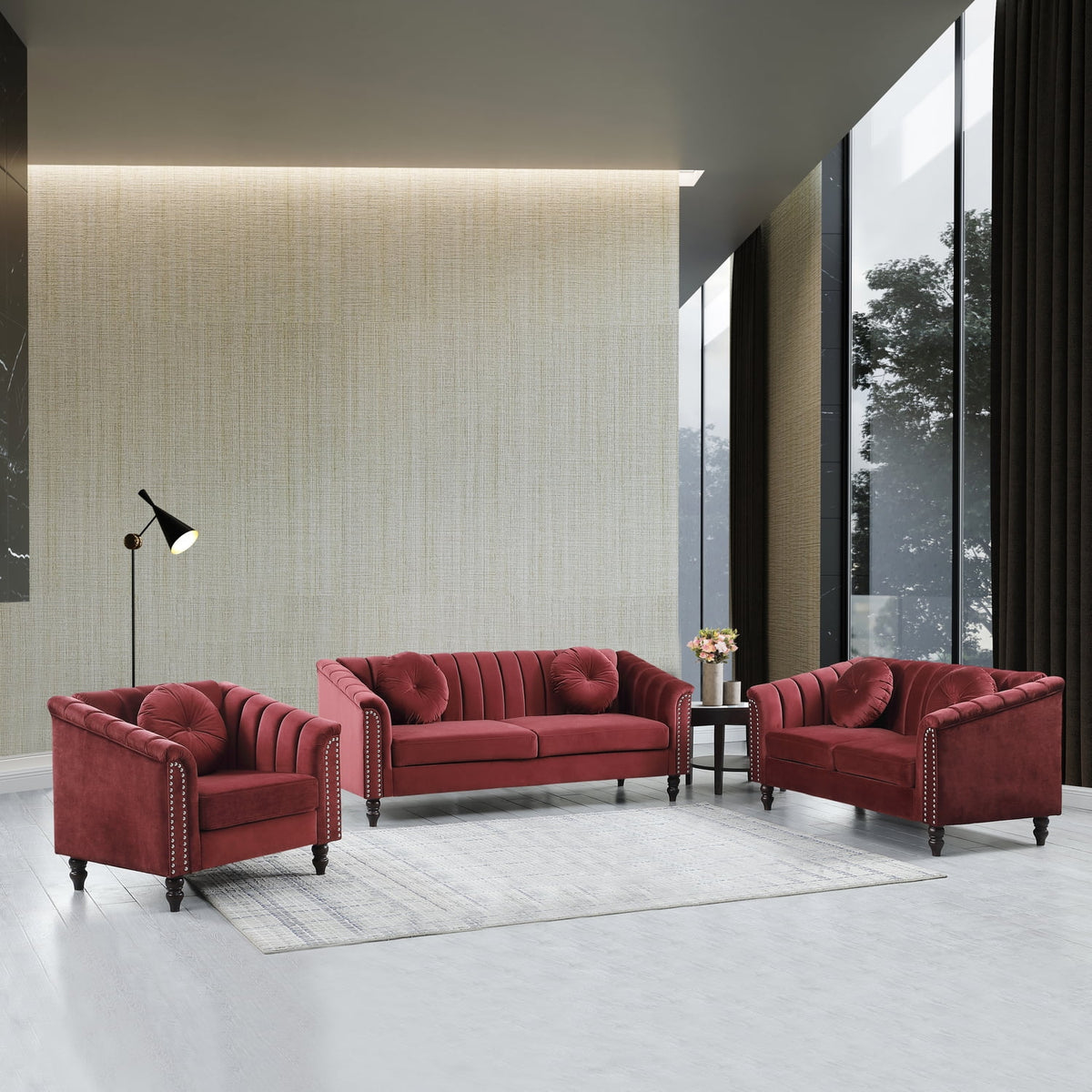 3 Pieces Modular Sectional Sofa Set V115792