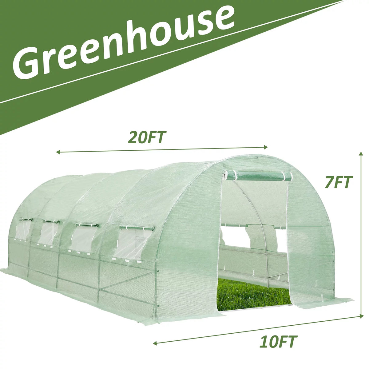 Walk-in Greenhouse 10'x20'x7' H5274