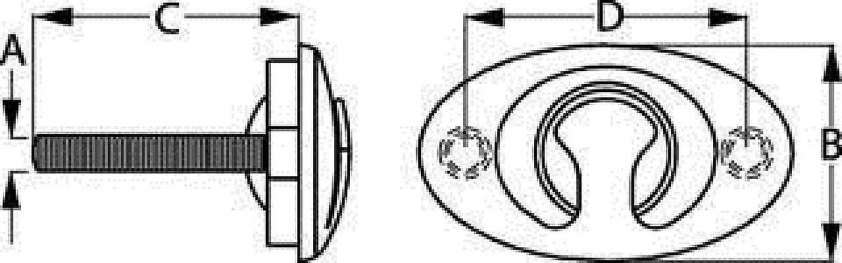 Stainless Steel Flush Mount Ski Tow W1595