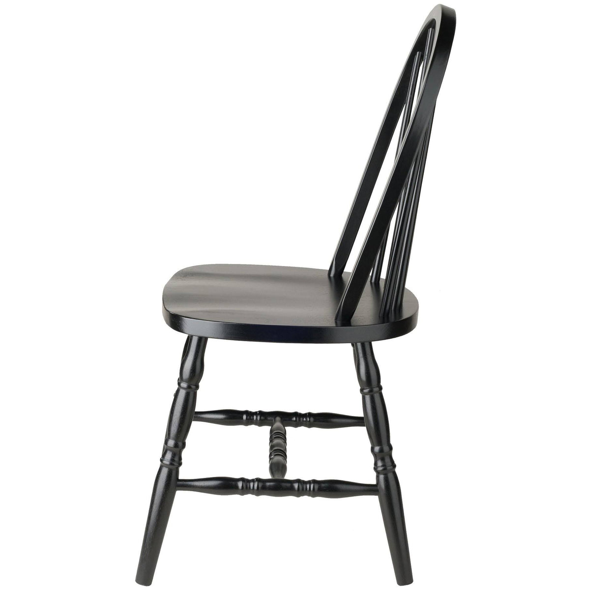 Set of 2 Windsor Chairs Black V80633
