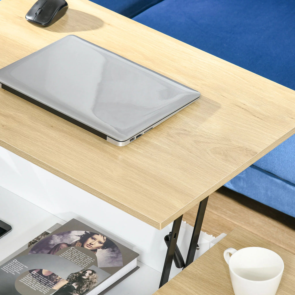 Oak Lift-up Coffee Table with Hidden Storage S7917